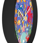 Wall Clock, Colorful Purple Sea Life Print