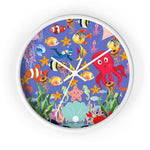 Wall Clock, Colorful Purple Sea Life Print