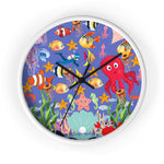 Wall Clock, Colorful Purple Sea Life Print