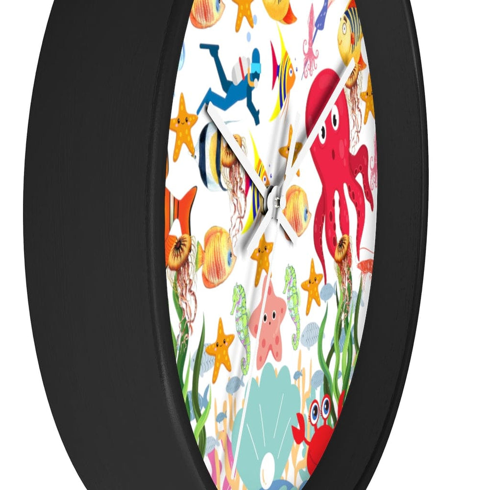 Wall Clock, Colorful Sea Life Print