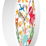 Wall Clock, Colorful Sea Life Print