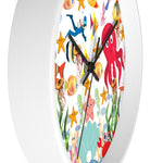 Wall Clock, Colorful Sea Life Print