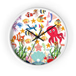 Wall Clock, Colorful Sea Life Print