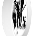 Wall Clock, Elephant Black and White Print