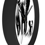 Wall Clock, Elephant Black and White Print