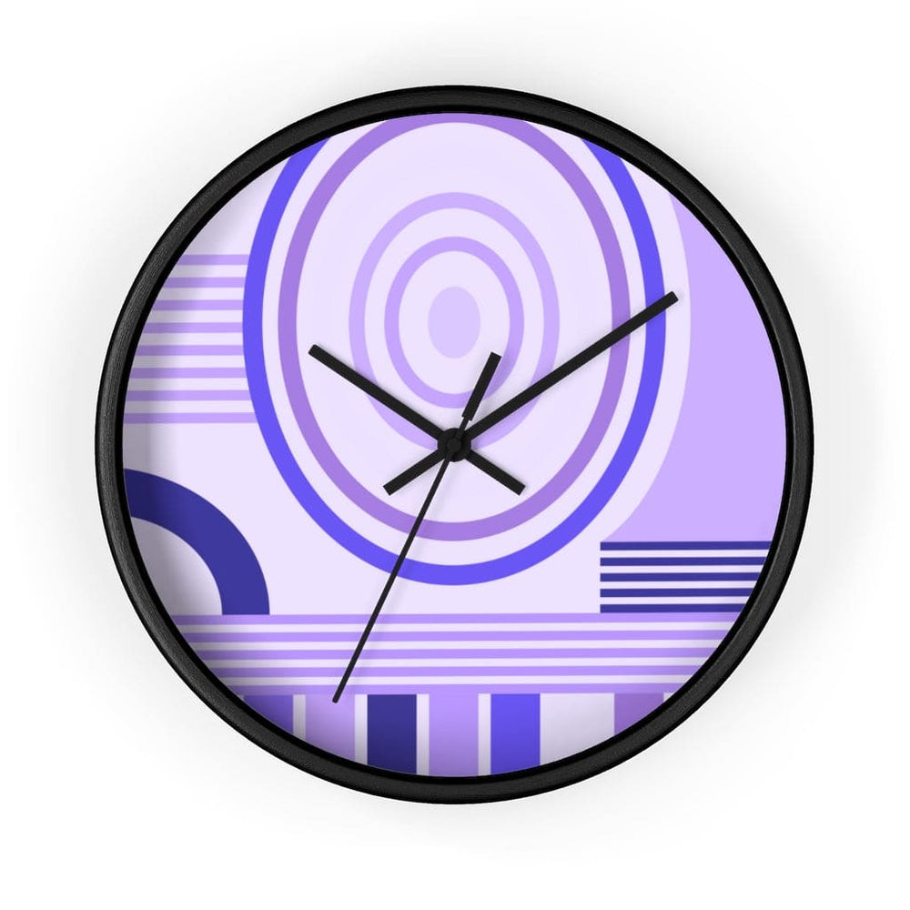 Wall Clock, Purple Geometric Print