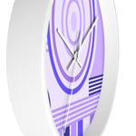 Wall Clock, Purple Geometric Print