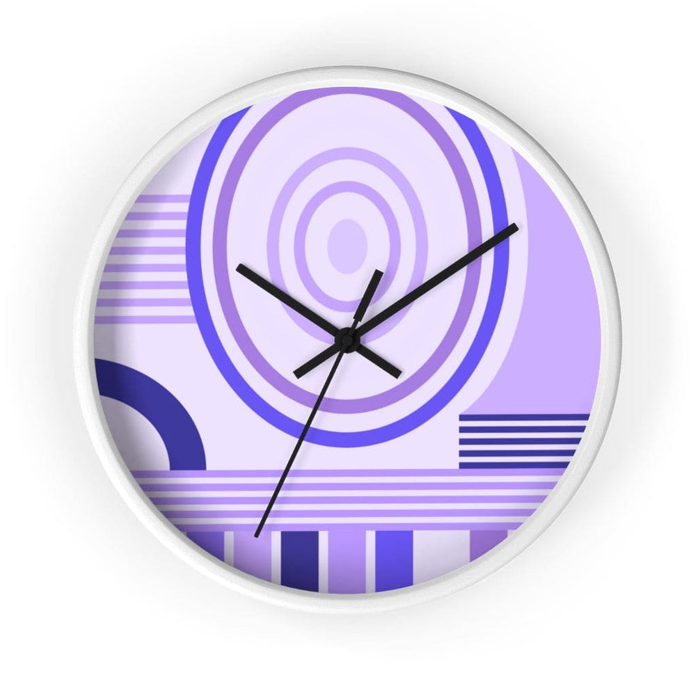 Wall Clock, Purple Geometric Print