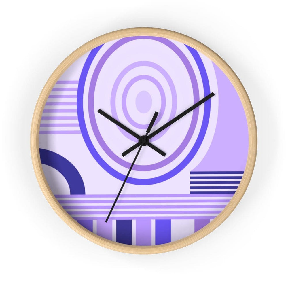 Wall Clock, Purple Geometric Print