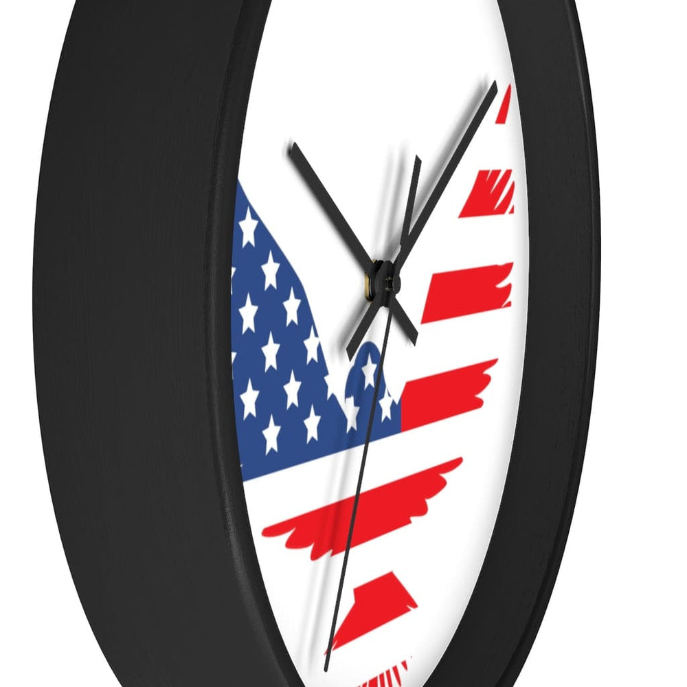 Wall Clock, Red White Blue Eagle Print