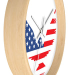 Wall Clock, Red White Blue Eagle Print