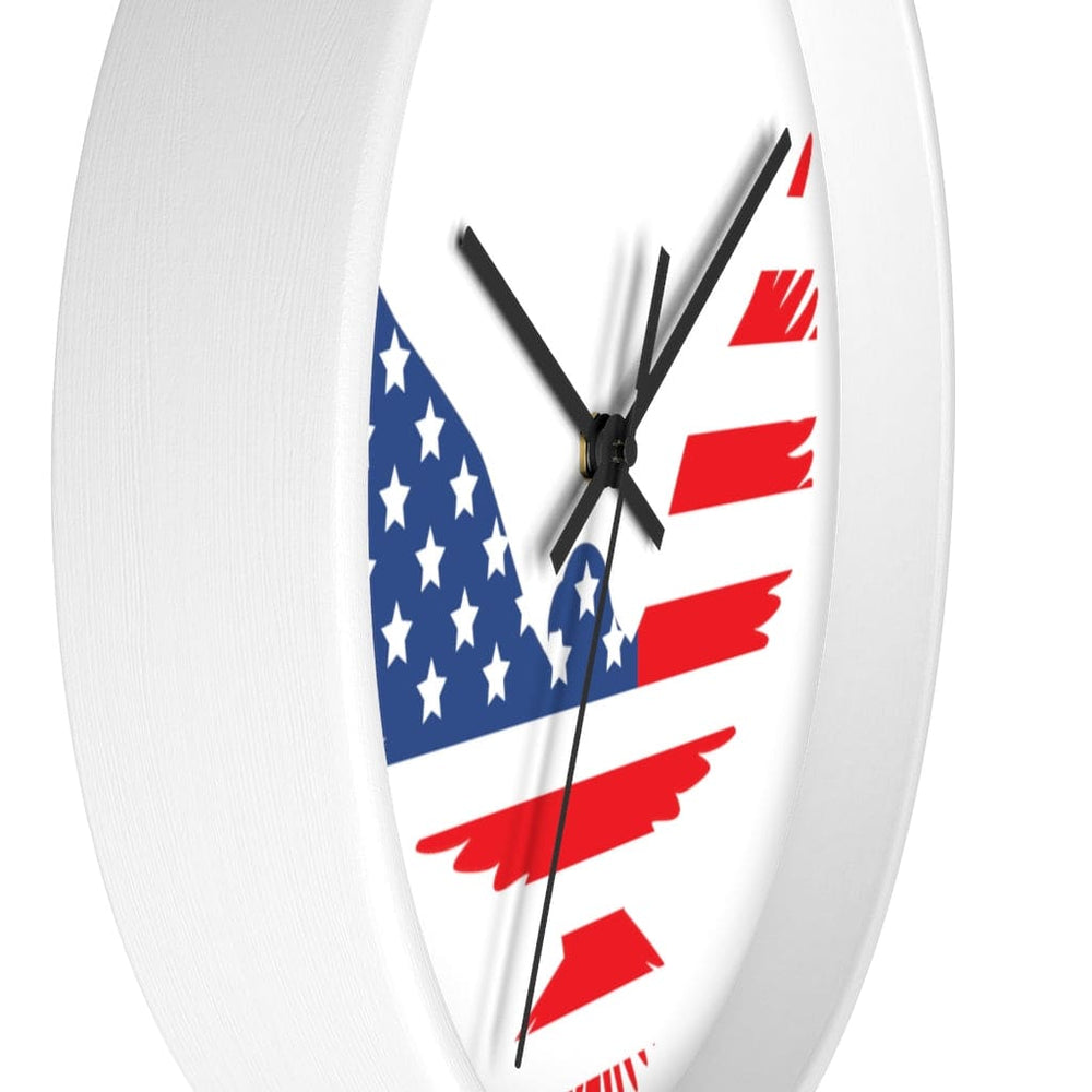 Wall Clock, Red White Blue Eagle Print