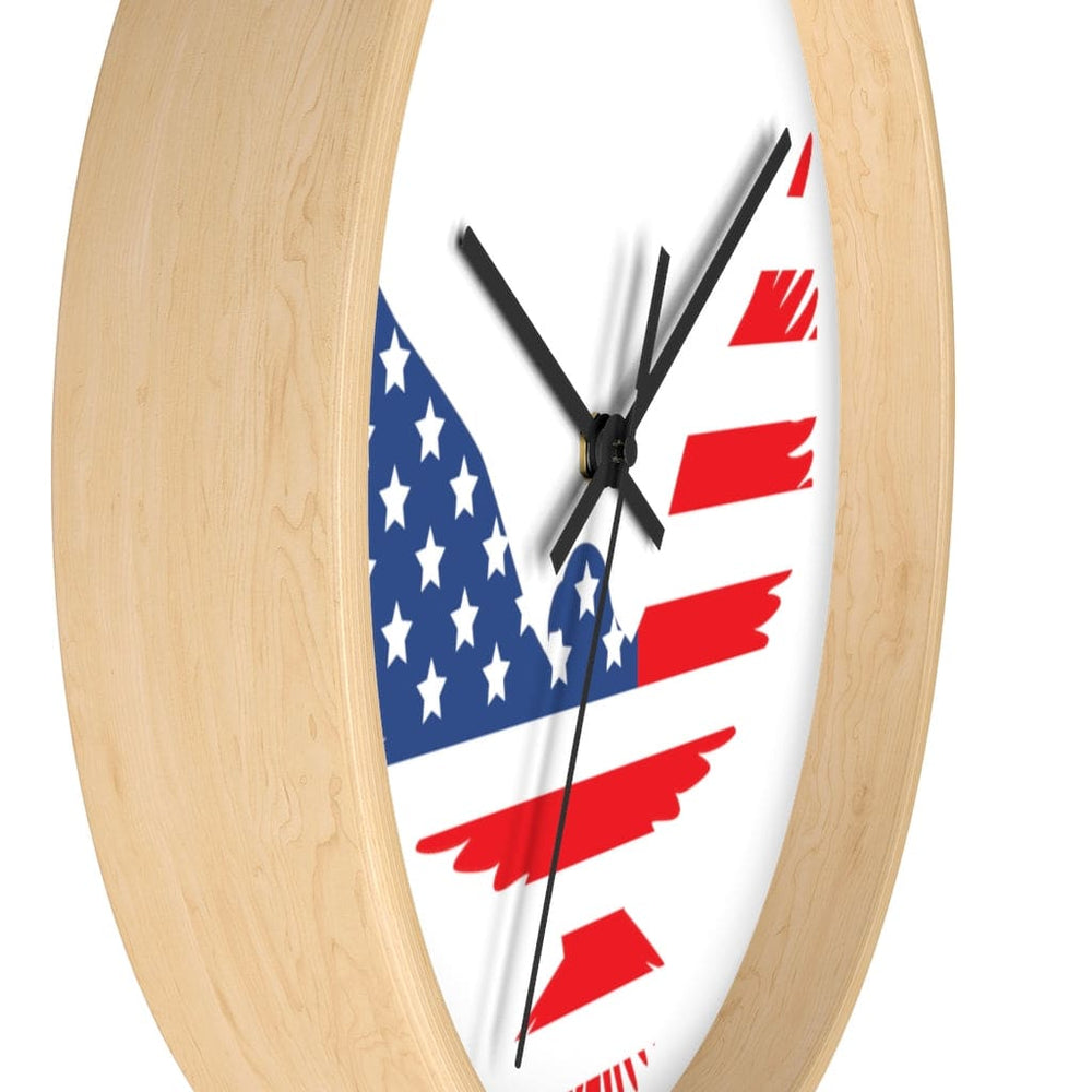 Wall Clock, Red White Blue Eagle Print