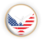 Wall Clock, Red White Blue Eagle Print