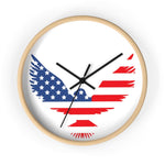 Wall Clock, Red White Blue Eagle Print