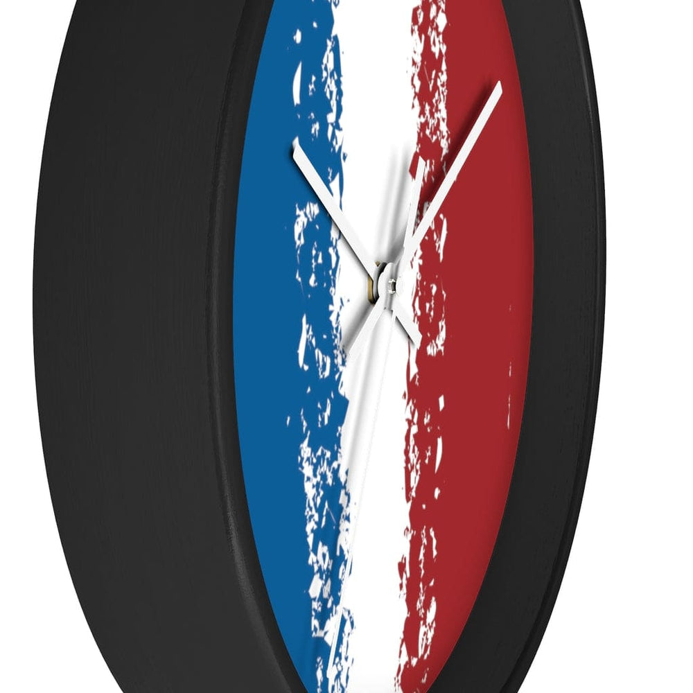 Wall Clock, Red White Blue Print