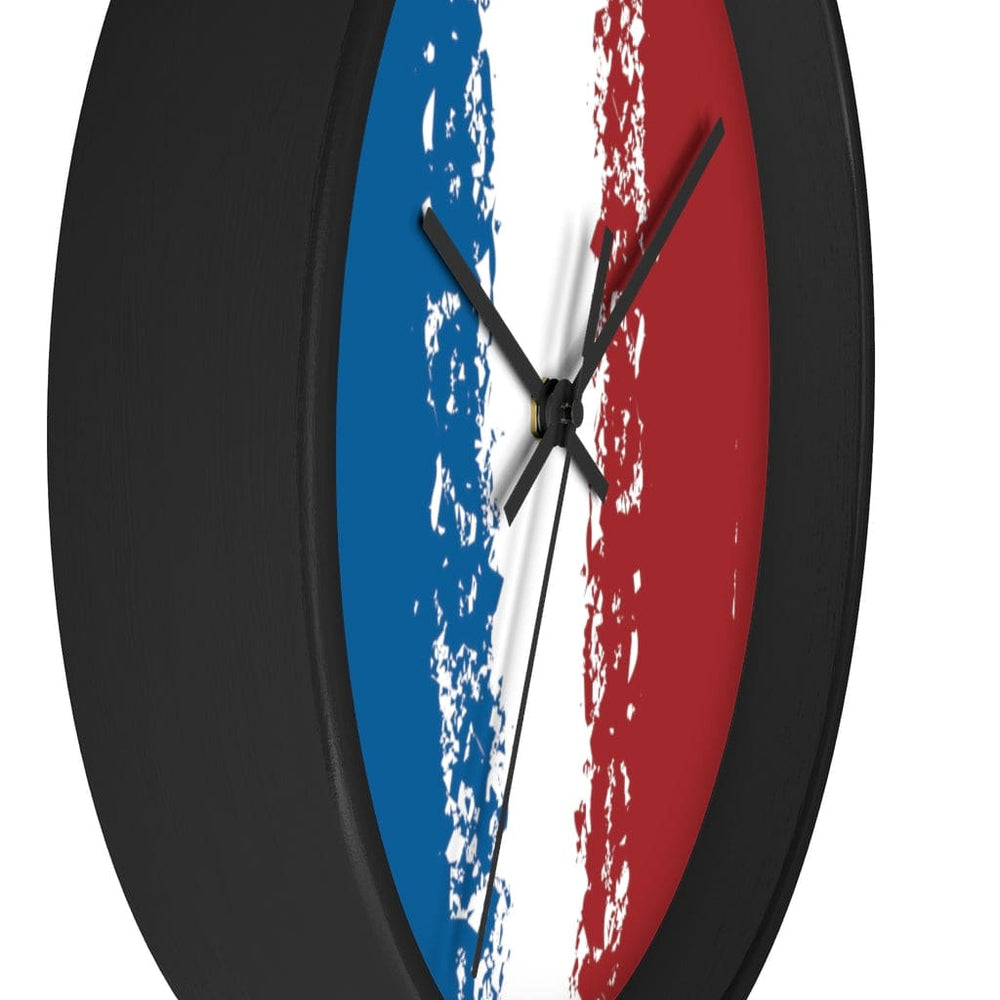 Wall Clock, Red White Blue Print