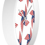 Wall Clock, Stars and Stripes Red White Blue Print