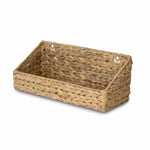 Set 2 Rectangular Sloped Cut Closet Storage Baskets Bins for Shelves, Woven Wicker Organizing Shelf Organizer Bins