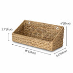 Set 2 Rectangular Sloped Cut Closet Storage Baskets Bins for Shelves, Woven Wicker Organizing Shelf Organizer Bins