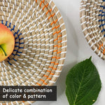Set of 3 Wall Hanging Seagrass Basket | Shallow Handwoven Decorative Baskets for Home
