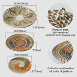 Set of 3 Wall Hanging Seagrass Basket | Shallow Handwoven Decorative Baskets for Home