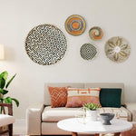 Set of 3 Wall Hanging Seagrass Basket | Shallow Handwoven Decorative Baskets for Home