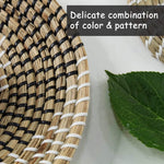 Set of 3 Wall Hanging Seagrass Basket | Shallow Handwoven Decorative Baskets for Home
