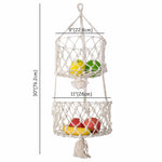 Wall Hanging Fruit Basket | Wire Basket Organizer and Storage for Kitchen