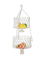 Wall Hanging Fruit Basket | Wire Basket Organizer and Storage for Kitchen