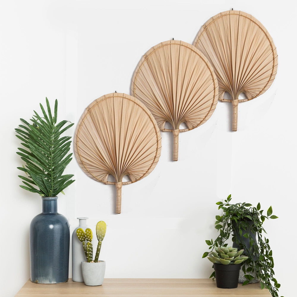 Wall Hanging Pendan Palm Fan Boho Woven Home Decor Wall Pediment