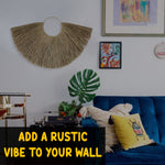 Rustic Wall Hanging Boho Woven Seagrass Home Decor Wall Pediment for Room Decoration