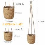 Woven Hanging Plant Pots with Waterproof Interior Plastic Coating for Indoor Garden and Balcony Decoration