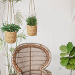 Woven Hanging Plant Pots with Waterproof Interior Plastic Coating for Indoor Garden and Balcony Decoration