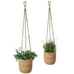 Woven Hanging Plant Pots with Waterproof Interior Plastic Coating for Indoor Garden and Balcony Decoration