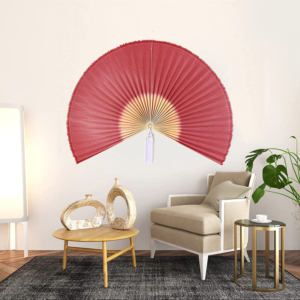 Giant Wall Decor Folding Bamboo Fan for Home Decoration | Wall Hanging Boho Woven Home Decor Wall Pediment
