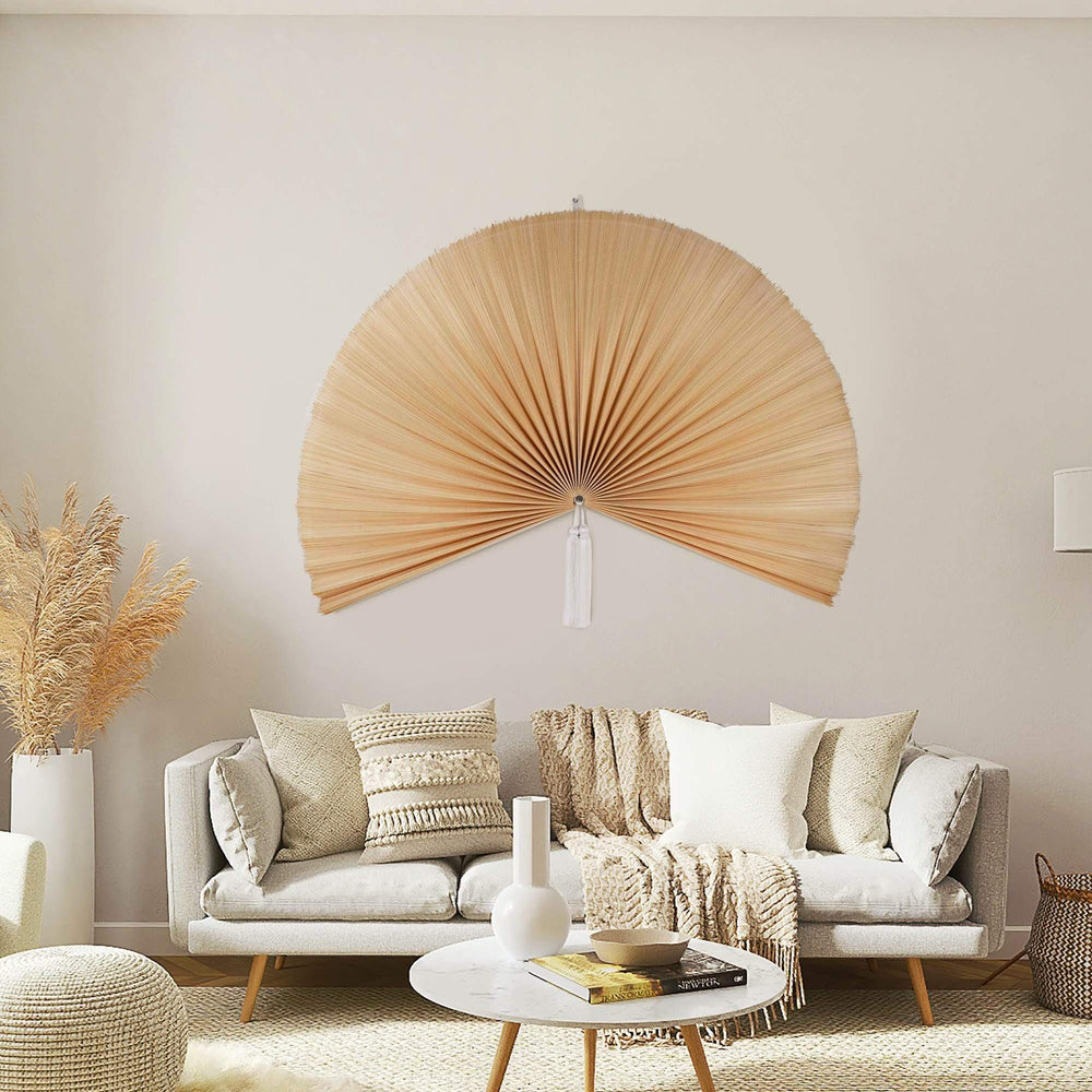 Giant Wall Decor Folding Bamboo Fan for Home Decoration | Wall Hanging Boho Woven Home Decor Wall Pediment
