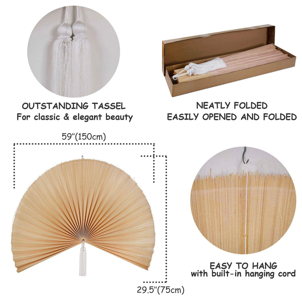 Giant Wall Decor Folding Bamboo Fan for Home Decoration | Wall Hanging Boho Woven Home Decor Wall Pediment